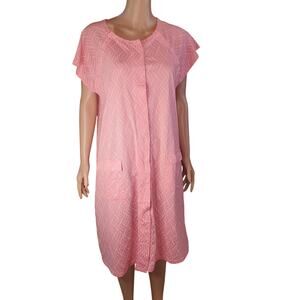 Kindred Bravely Pink Maternity Nursing Labor Delivery Gown Pockets One Sz S/M/L